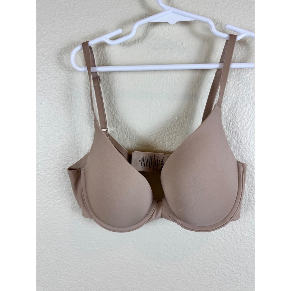 ThirdLove Bra Women 32C Microfiber T-Shirt Underwire Tan Nude Comfort